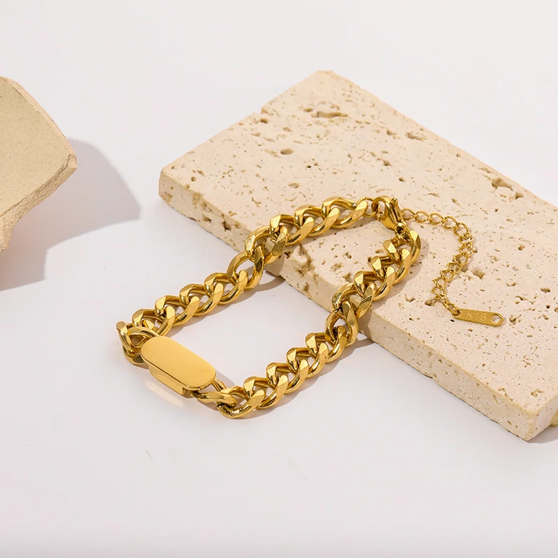 GANEMLY 316L браслет из нержавеющей стали геометрический для женщин модная