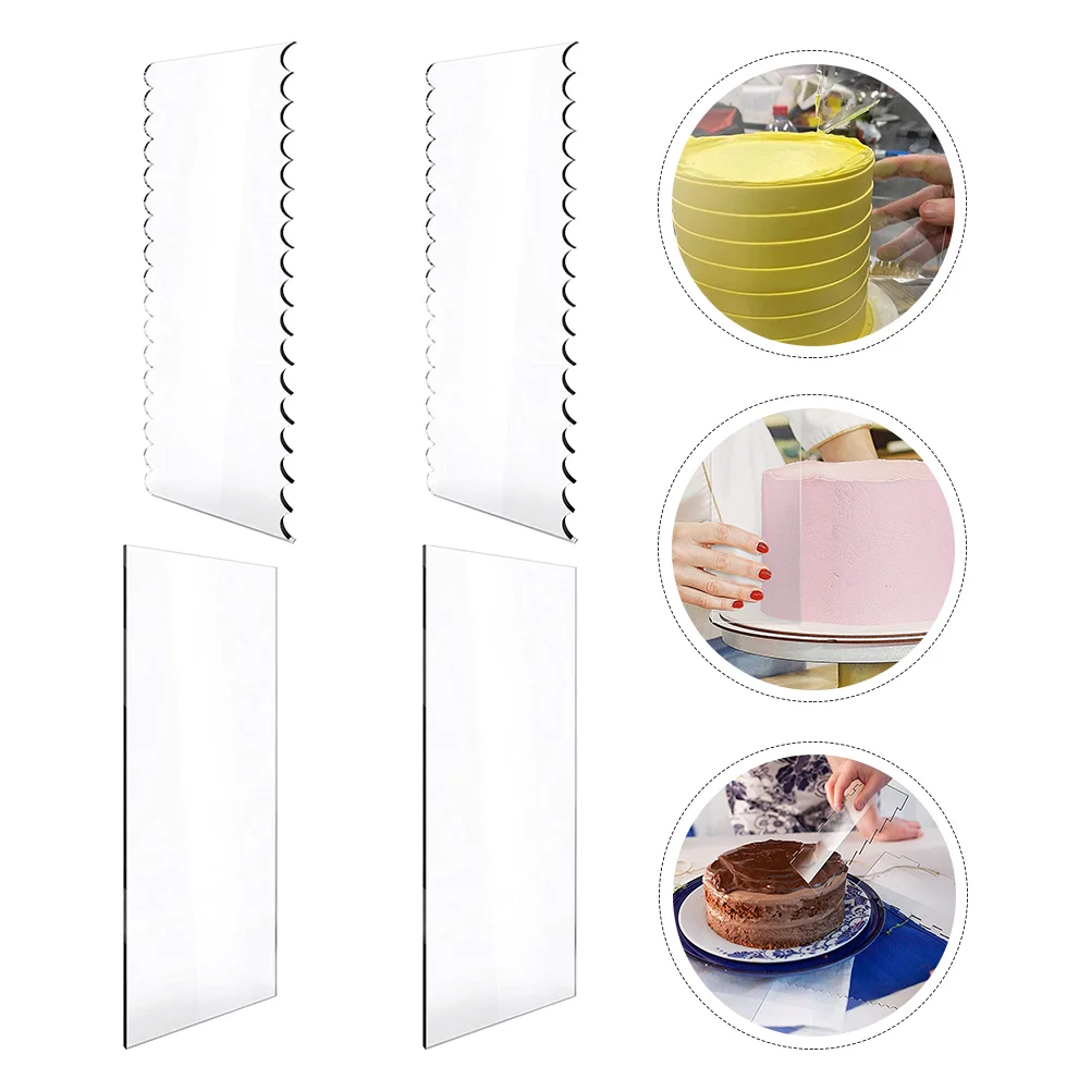 

Cake Scraper Comb Icing Smoother Side Scrapers Tool Combs Bakeware Acrylic Tools Sculpting Fondant Supplies Kitchen accessories