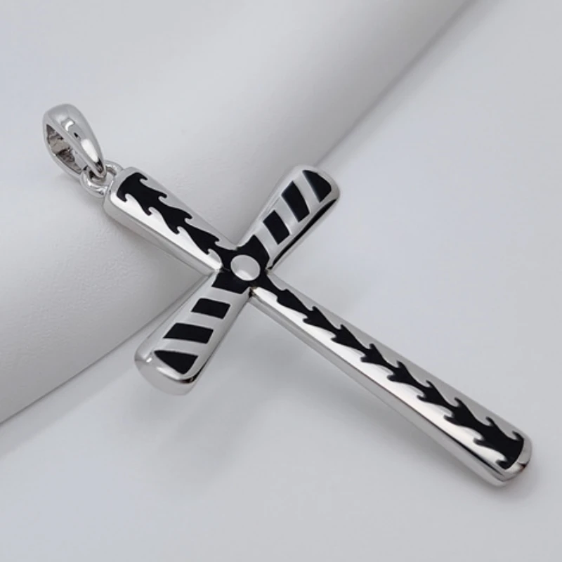 

New Genuine 925 Silver Jewelry Classic Simple Personalized Trendy Cross Pendant Real Gold Plating Free Shipping