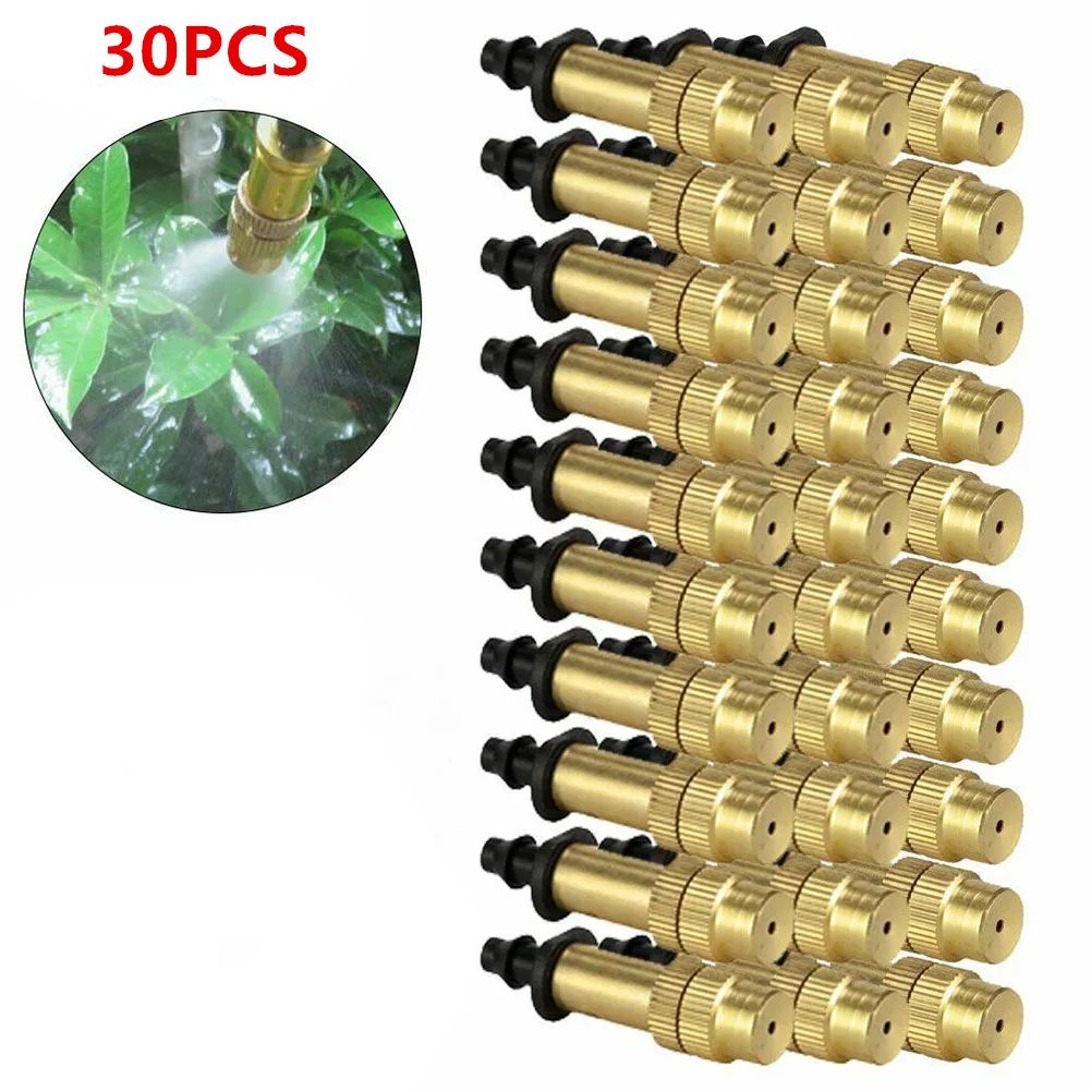 30pcs Micro Drip Irrigation Misting Brass Nozzle Sprinkler Head Garden Watering Cooling Parts Copper Sprinkler Greenhouse