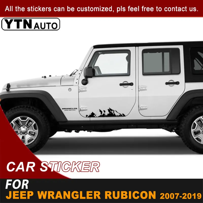 Наклейки на боковые двери автомобиля для Jeep Wrangler Rubicon JK JL 2007-2015 2016 2017 2018 2019 горы по