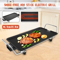 electric bbq grill pan smokeless non stick barbecue machine grilled meat baking hotplate household outdoor camping