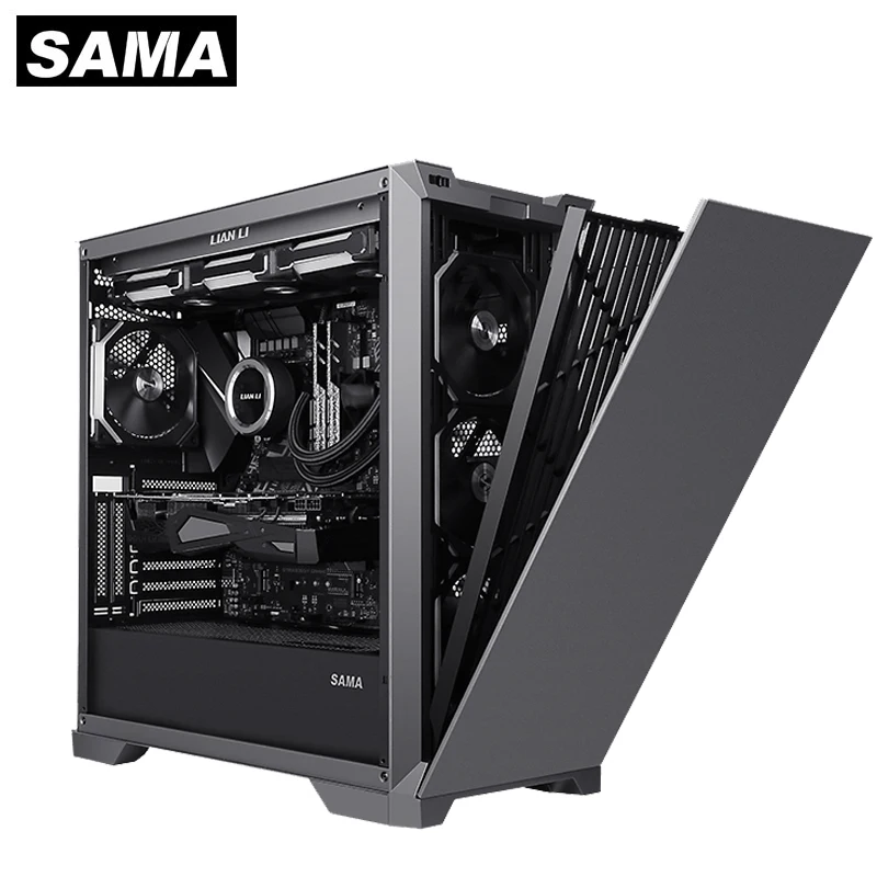 SAMA OriginalGod Gaming Computer Case for Support ATX M-ATX E-ATX ITX Motherboard ATX Supply Power Side Glass PC Cabinet Case