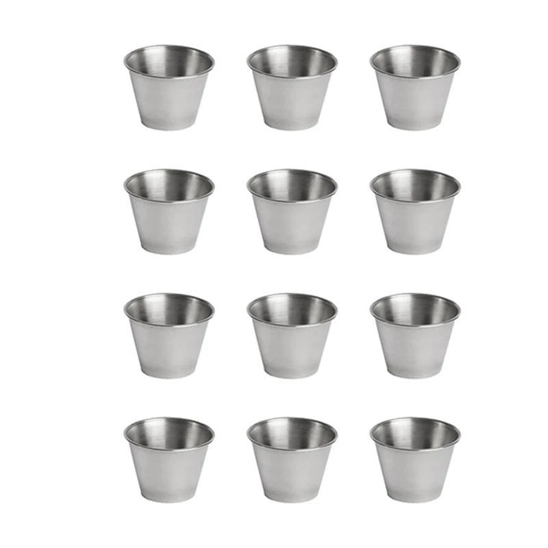 120 Pack Stainless Steel Condiment Sauce Cups,Commercial Grade Dipping Sauce Cups,Ramekin Condiment Cups Portion Cups