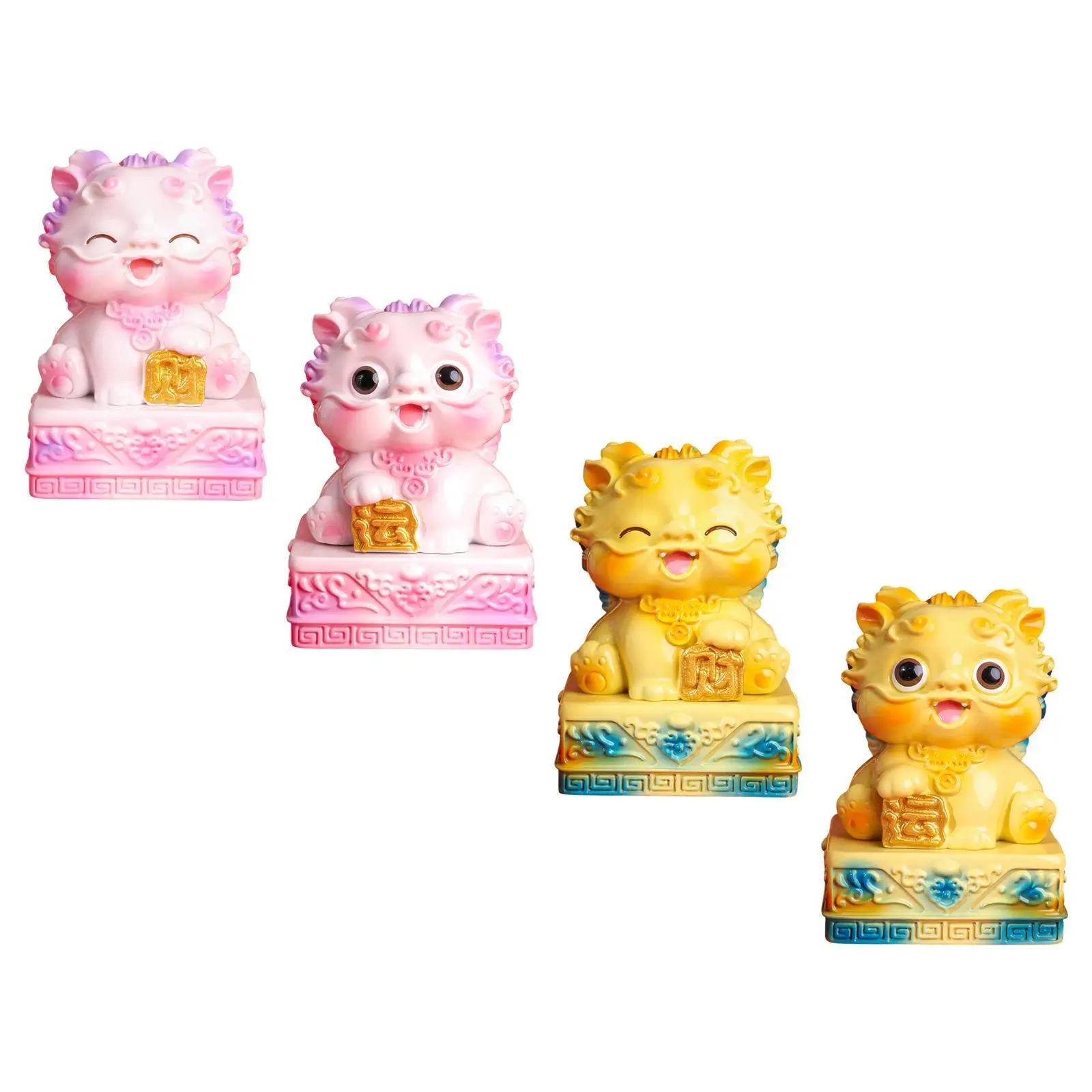 Pixiu Нефритовая печать Статуя Скульптура Фигурка из смолы Художественное