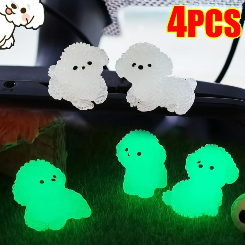 

Mini Nightglow Puppy Car Ornaments New Car Center Console Glow Pendant Auto Interior Noctilucent Dog DIY Decoration Accessories