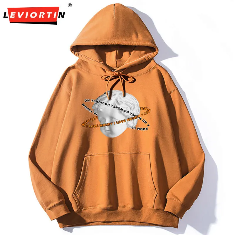 

Hip Hop Men's Retro Oil Painting Sculpture Print Hoodie Sweatshirt Oversize Loose Shoulders Heavy 420g Y2K Male Pullover Jacket