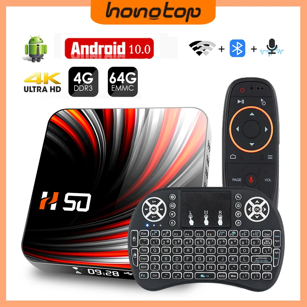 ТВ-приставка HONGTOP Android 10 4 + 64 ГБ Bluetooth 0 4K Ultra HD