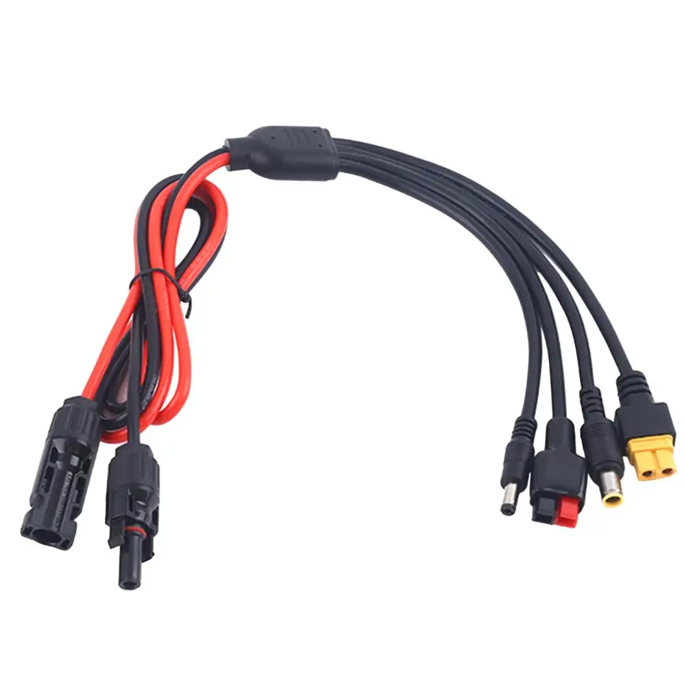 Адаптеры для разъема солнечной панели 4-в-1 Кабель зарядки батареи XT60/DC5521/7909
