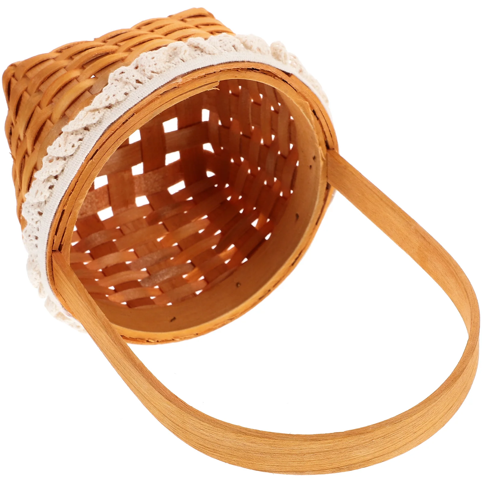 

Wooden Mini Flower Basket Boho Decor Bohemian Bread Baskets Storage Photo Prop Bride