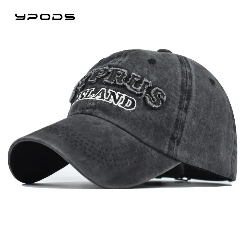 

New Icelandic Embroidered Hat Washed Old Irish Letter Baseball Hat Men's and Women's Cotton Hat Dropshipping