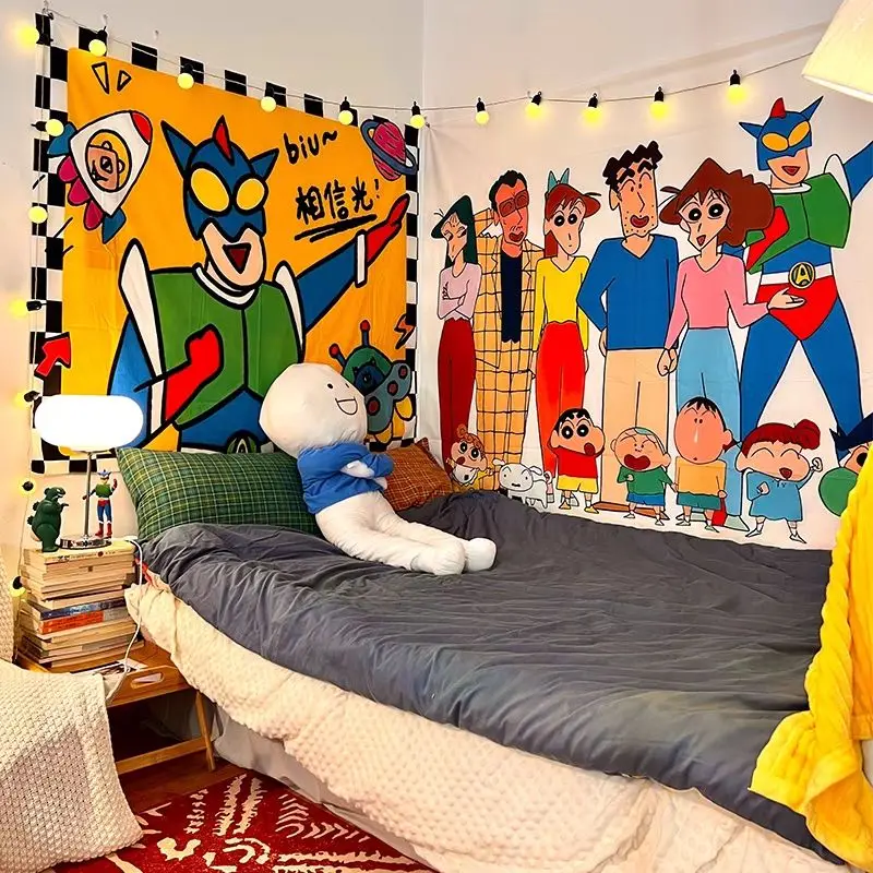 

Аниме Kawaii Crayon Shin-Chan детское общежитие прикроватное декоративное настенное полотно мультфильм спальня Симпатичный постер подвесная ткань