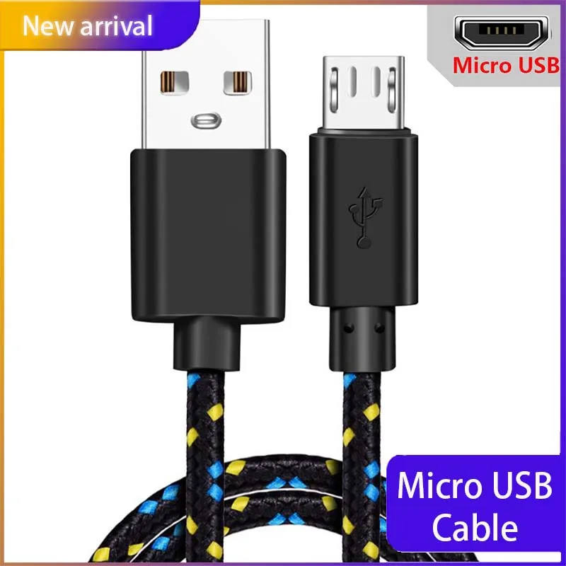 

Fast Charging Cable Micro USB Data Sync USB Charger Cable For Samsung Huawei Xiaomi HTC Android Phone Nylon Braided Cables