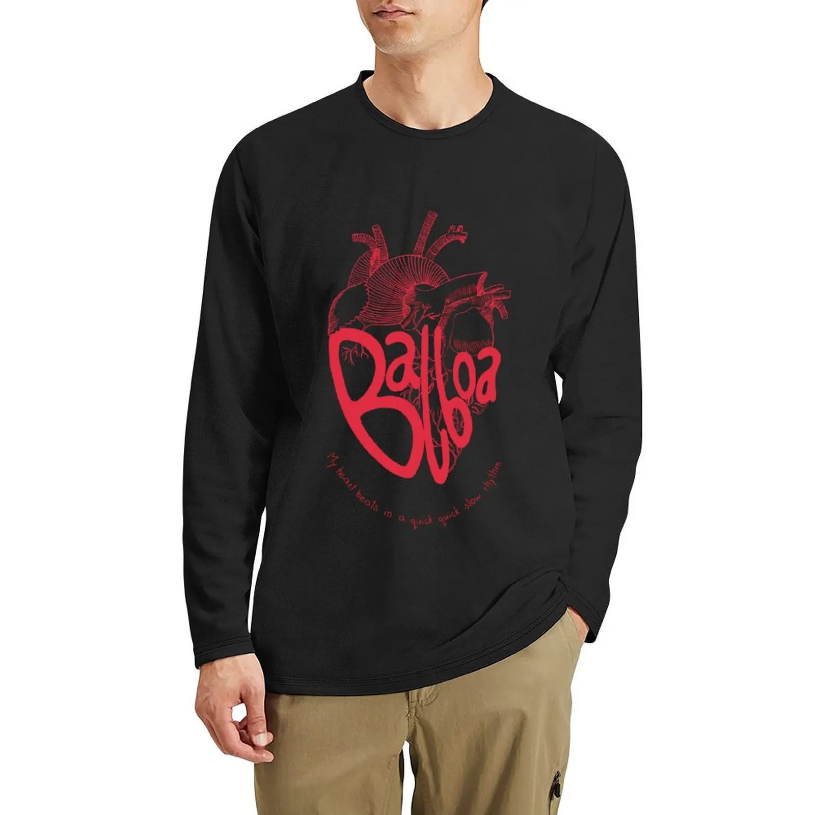 Balboa My heart beats in a quick slow rhythm. Long T-Shirt sweat shirt black t-shirts for men