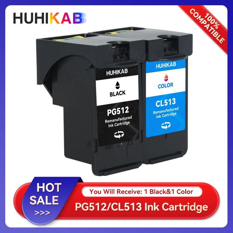 

HUHIKAB 512XL PG512 CL513 Catridge Compatible for Canon PG 512 CL 513 Ink Cartridge Pixma MP230 MP250 MP240 MP270 MP480 IP2700