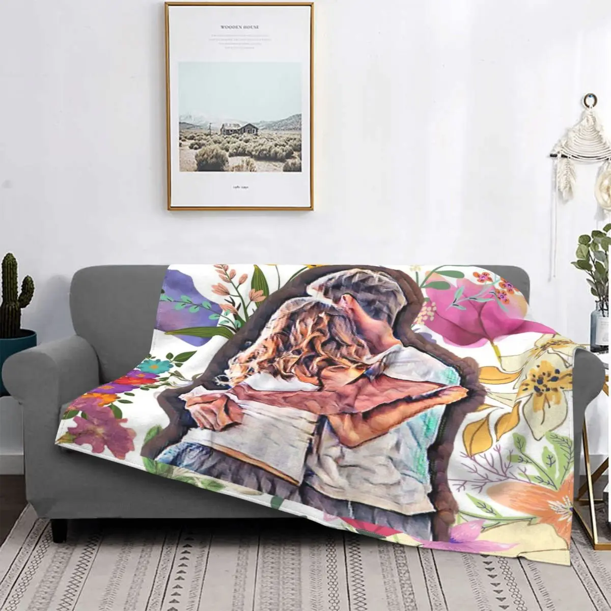 

Manta Floral de flores felices, a cuadros colcha para cama, sofá, manta de felpa de Anime, Sudadera con capucha, colcha de 220x2