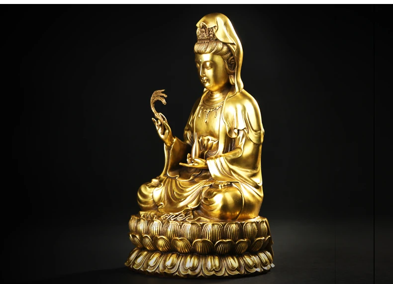 TOP GOOD Guanyin Будда Бодхисаттва # буддийский ученик домашняя Семья хорошая медная