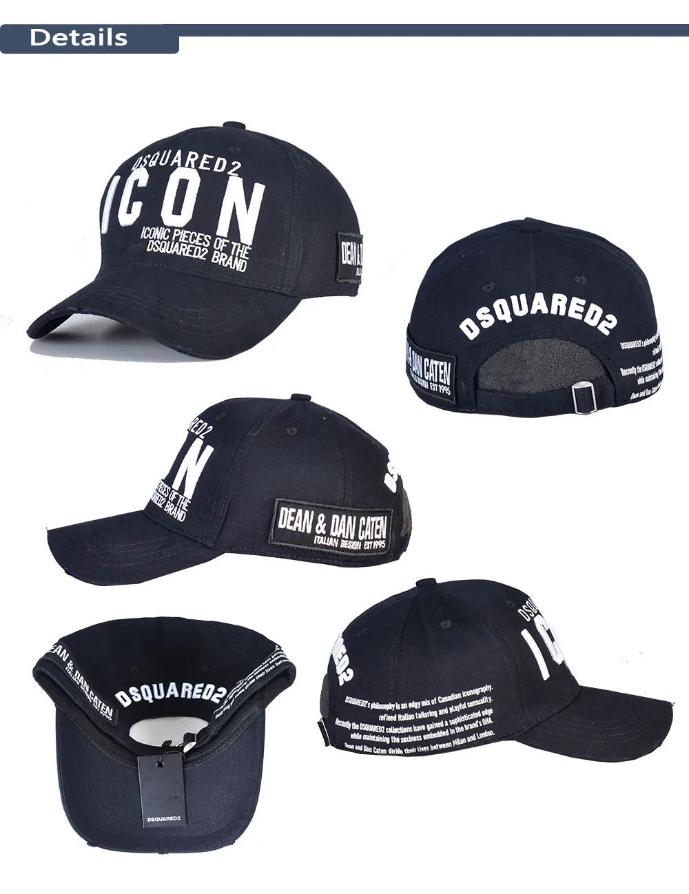 

2022 New Dsquared2 hat Letter ICON Cotton Men's Ladies Baseball Cap Peaked Cap Decorative Trucker Cap Snapback Outdoor Dad Hat