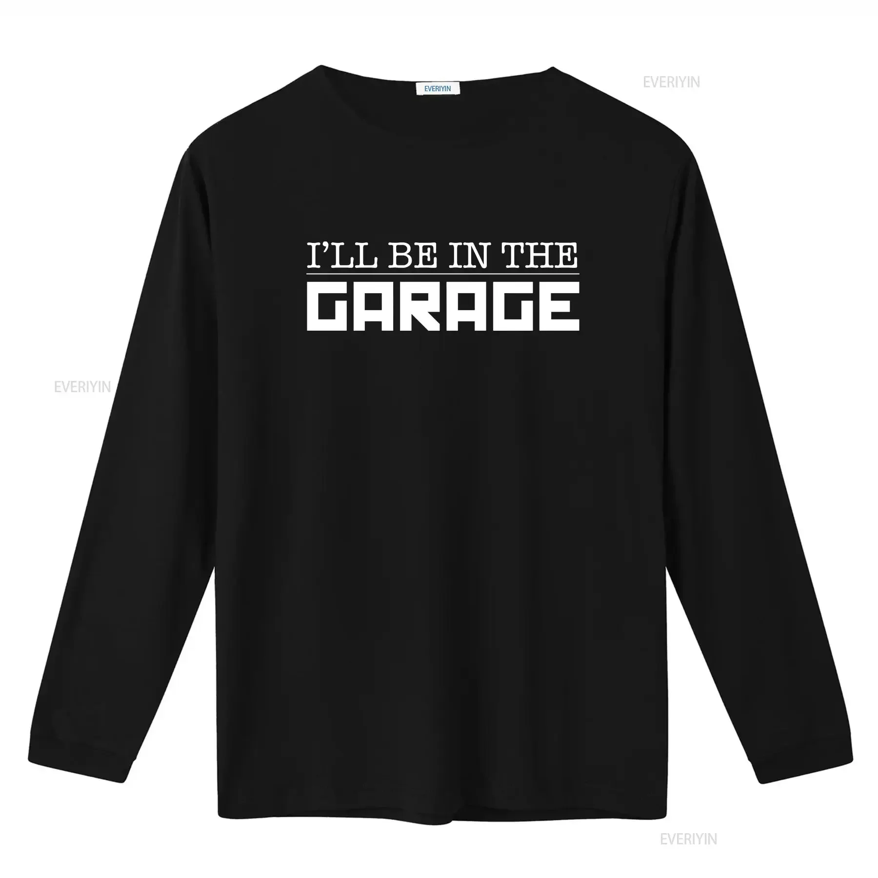 Фото Футболка I'll Be in The Garage, забавная, для него, для любителей мотоциклов, винтажная, с эффектом потертости, для повседневной носки, с графическим принтом, в стиле стритвир №3