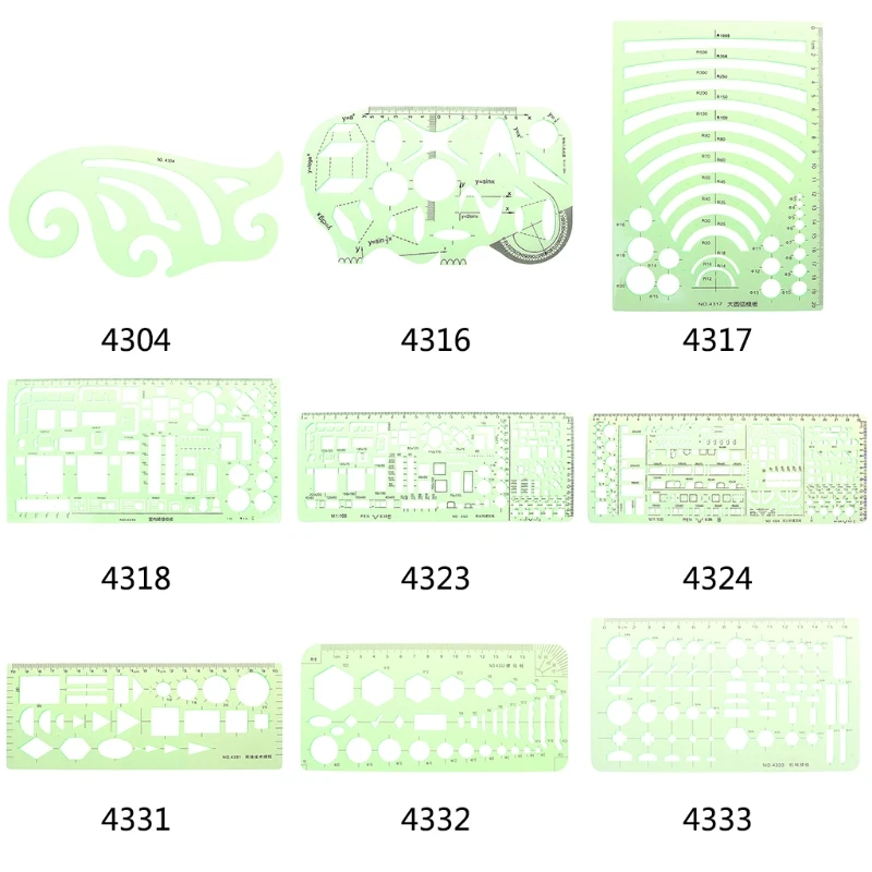

M17F Students Plastic Drawing Template Curve Ruler Stencil Measuring Tool Stationery