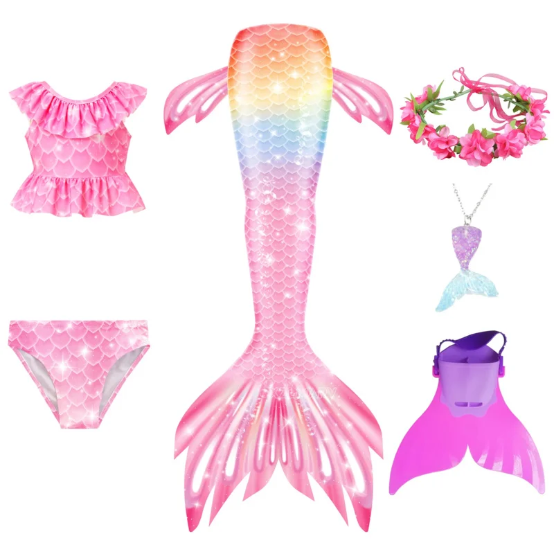 Необычный костюм с маленьким хвостом женский купальный бикини русалки для