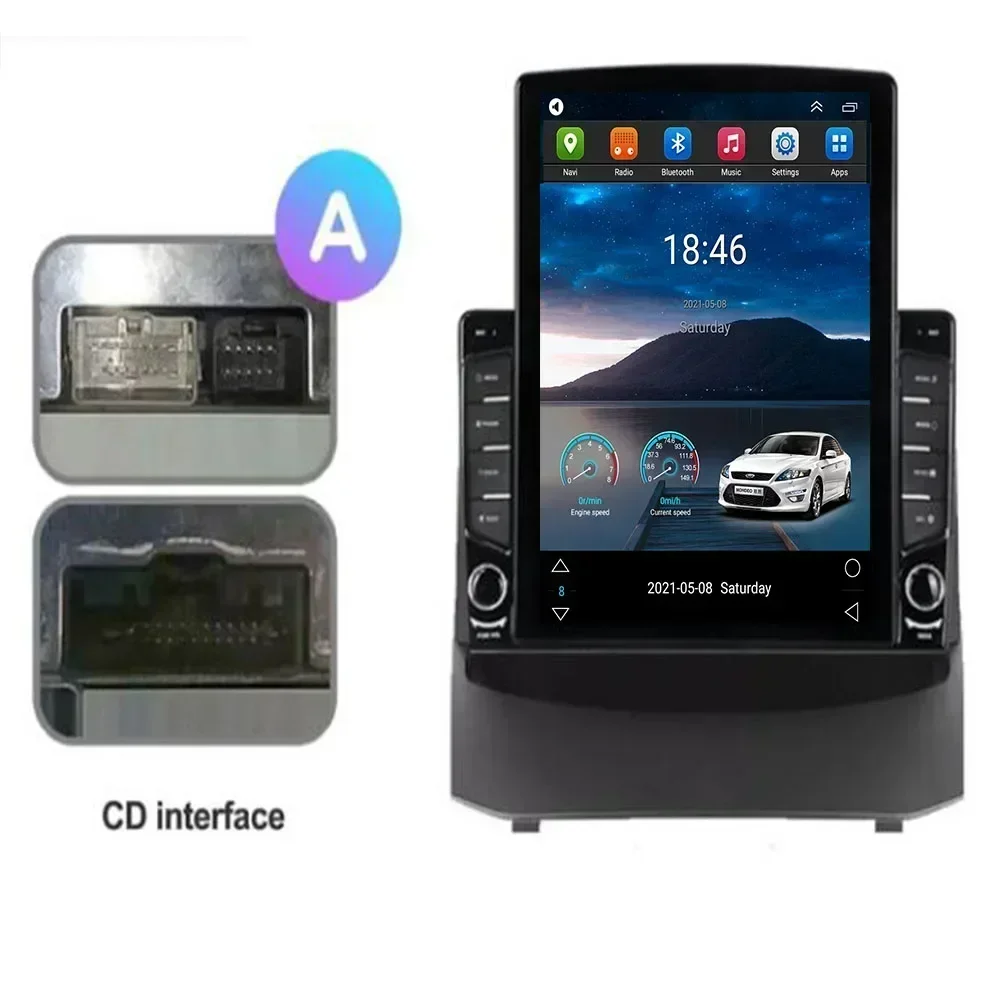 Для Tesla Style 2 Din Android 13 Автомобильный радиоприемник для Ford Fiesta Mk 6 2008-2035
