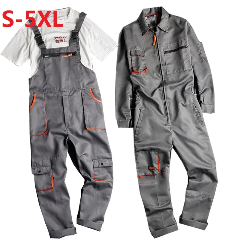 

Vintage Harajuka Mens Overalls Cargo Overalls Zipper Fly Pockets Rompers Jumpsuit Fashion Loose Coverall Casual Plus Size S-5XL