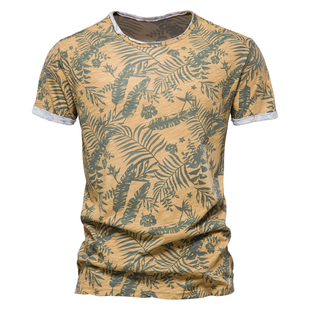 

Hawaiian Leaves 3D Printed Summer Men's Casual Sports High-quality Street Classic Retro Oversized O-neck Short Sleeve Shirt Top