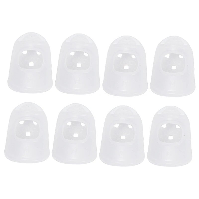 

8Pcs New Soft Silicone Guitar Thumb Finger Picks Protector Fingertips (Transparent M)