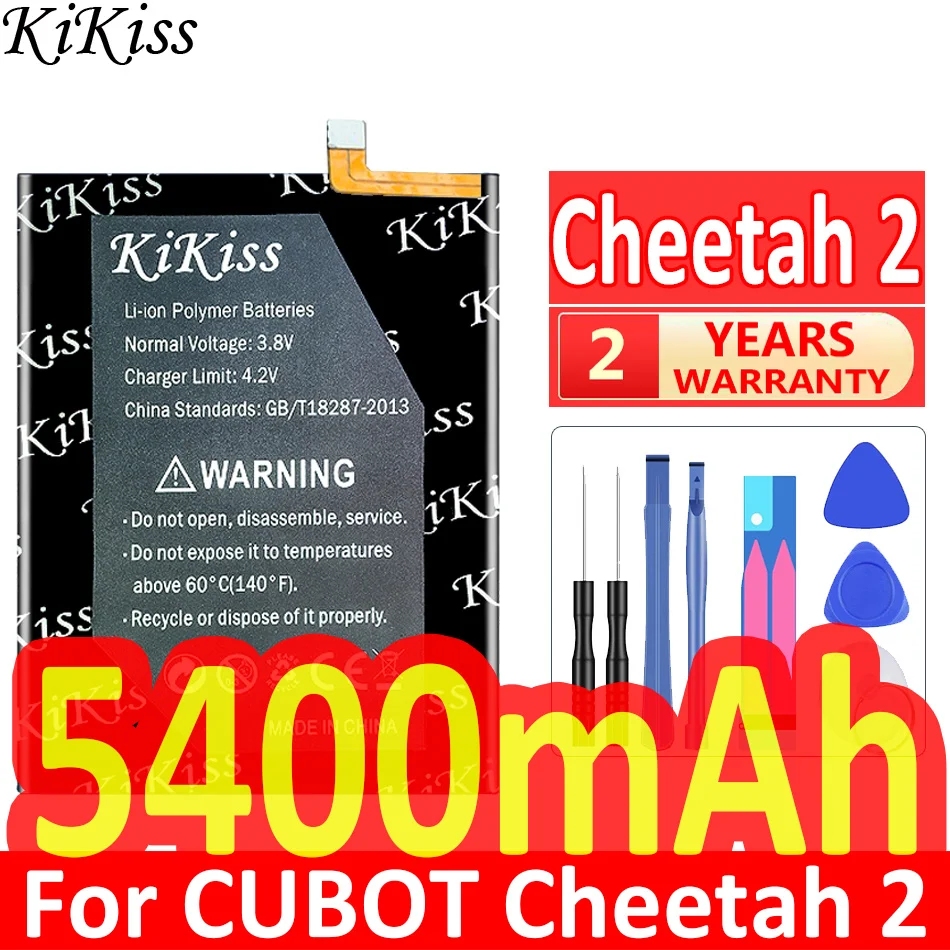 Аккумулятор KiKiss cheet2 5400 мАч для CUBOT Cheetah, 2 батареи + Бесплатные инструменты