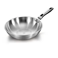 stainless steel wok pan handle lid non stick chinese traditional wok pan cooking casserole cuisine restaurant cookware oc50zg