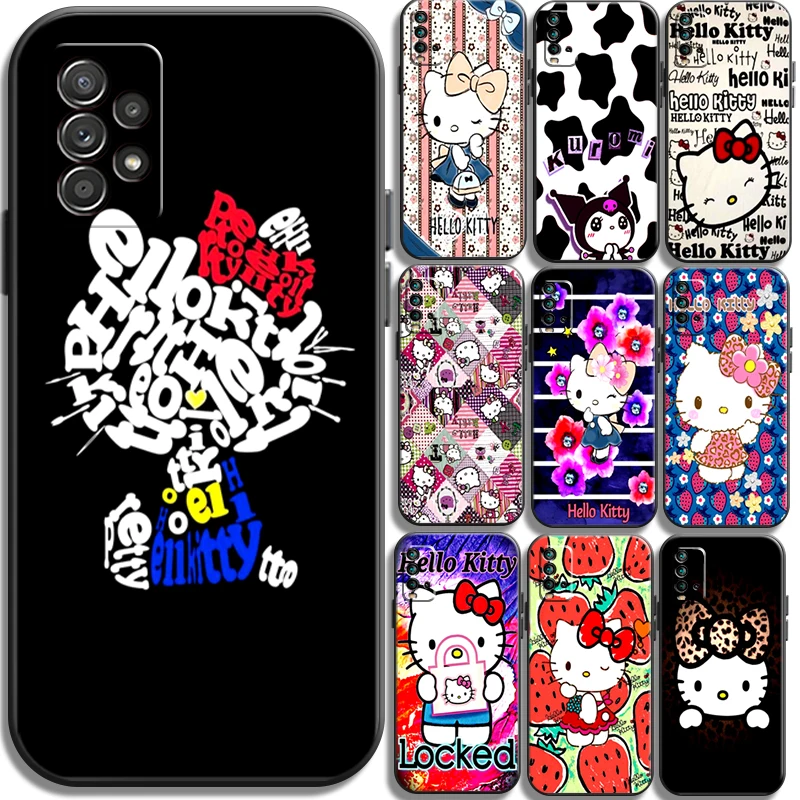 

Hello Kitty Cartoon Kawaii Phone Cases For Xiaomi Redmi Note 10 10S 10 Pro POCO F3 GT X3 GT M3 Pro X3 NFC Cases Soft TPU Coque