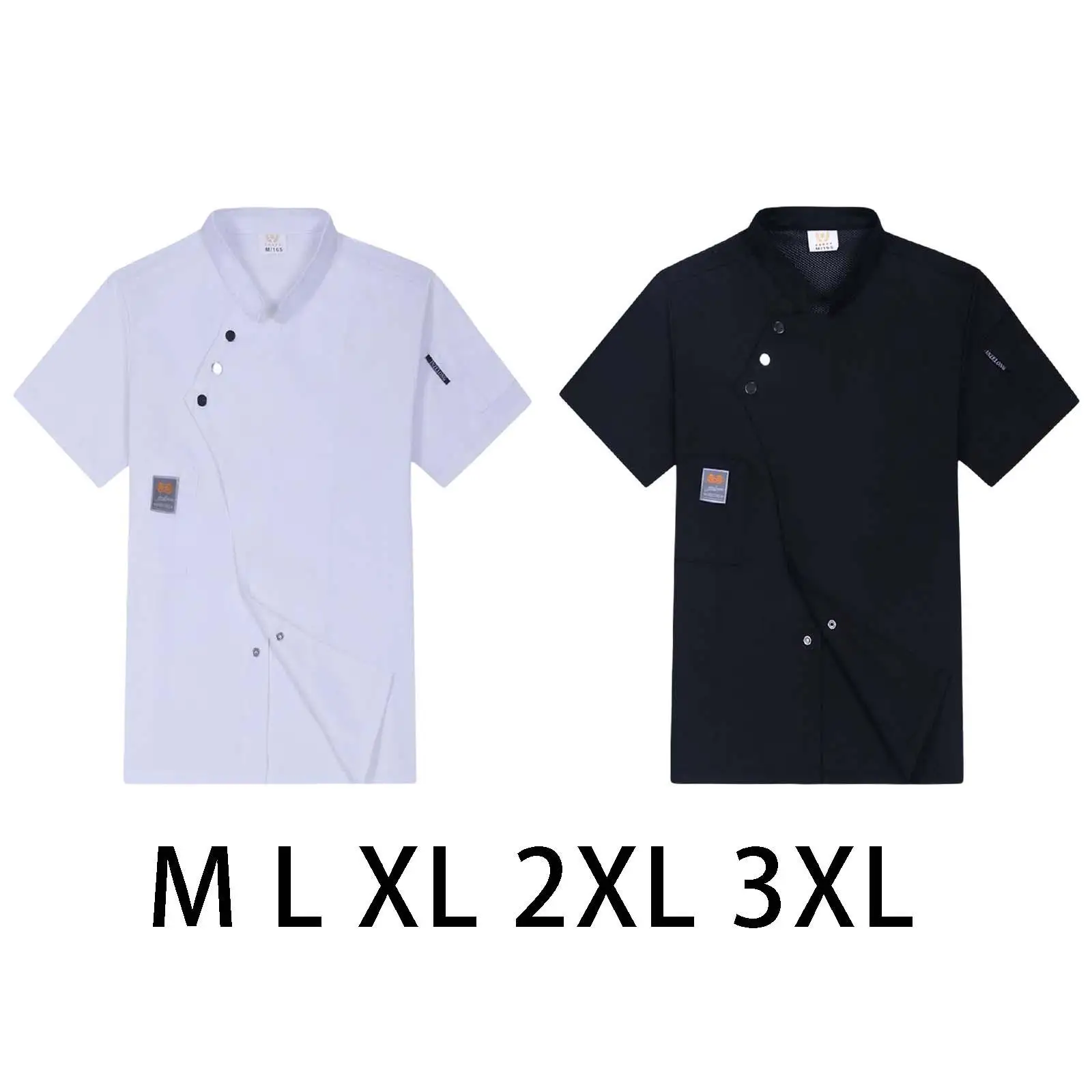 

Unisex Chef Coat Short Sleeve Catering Shirt Uniform Chef Jacket for Bakery