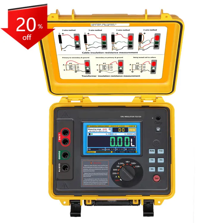 

15KV Digital High Voltage Megohmmeter Electronic Megger Insulation Resistance Tester