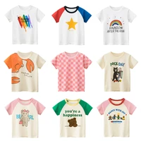 t shirt kids childrens tops girls boys baby short sleeves tee clothing clothes print cartoon cotton fashion for 2 7 years new