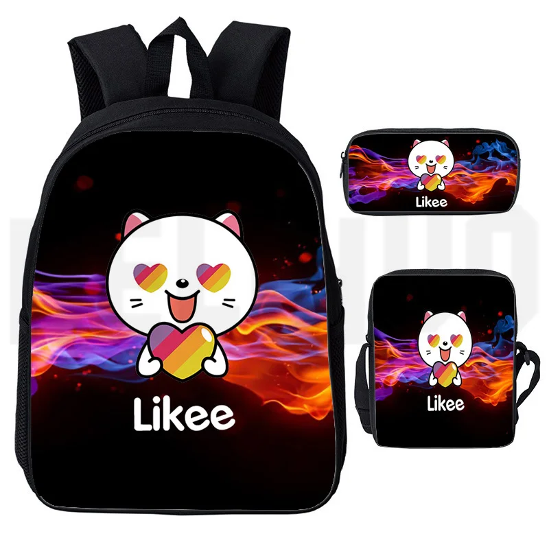 Сумка Likee app 3 шт./компл. LIKEE 1 Like Video рюкзак на молнии с 3D-принтом пенал школьные