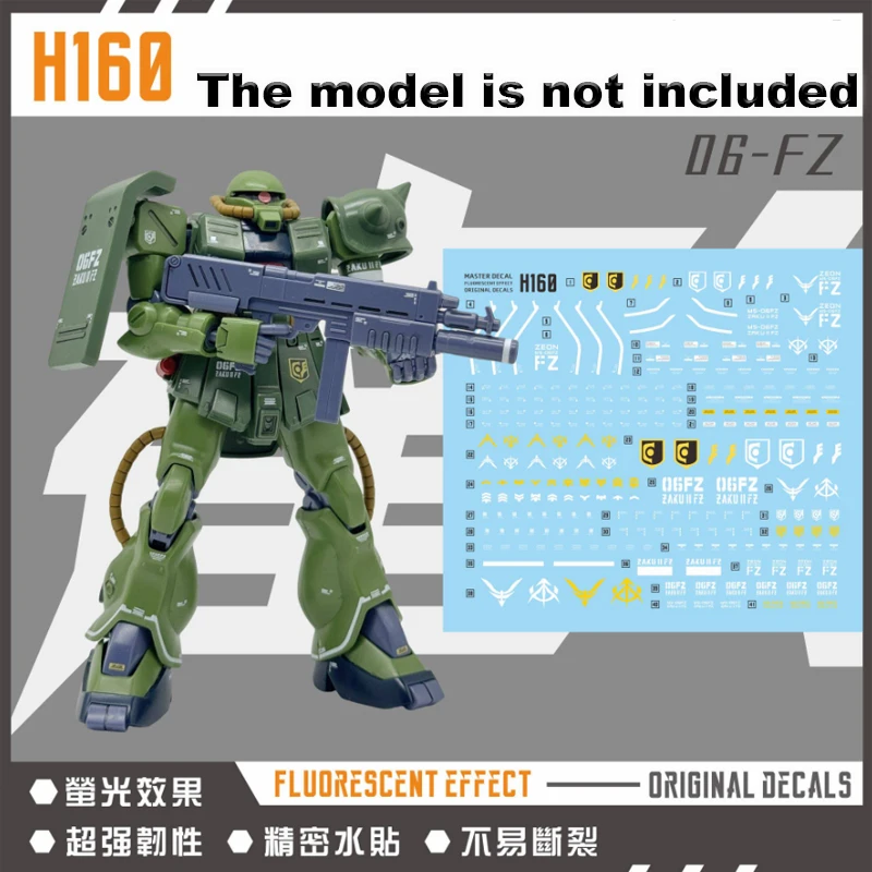 Фото Новые декали Master Decal H160 для HG 1/144 MS-06FZ Zaku II Kai, водные наклейки, высокоточные флуоресцентные DIY-аксессуары, подарок, игрушки (2026 год) №1