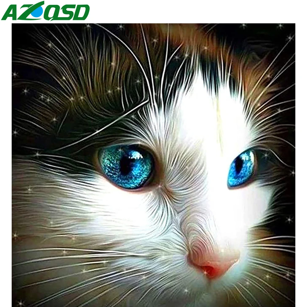

AZQSD 5d алмазная Вышивка Полный новый кот животное Сделай Сам Рукоделие картина Стразы подарок художественная живопись набор крестиков