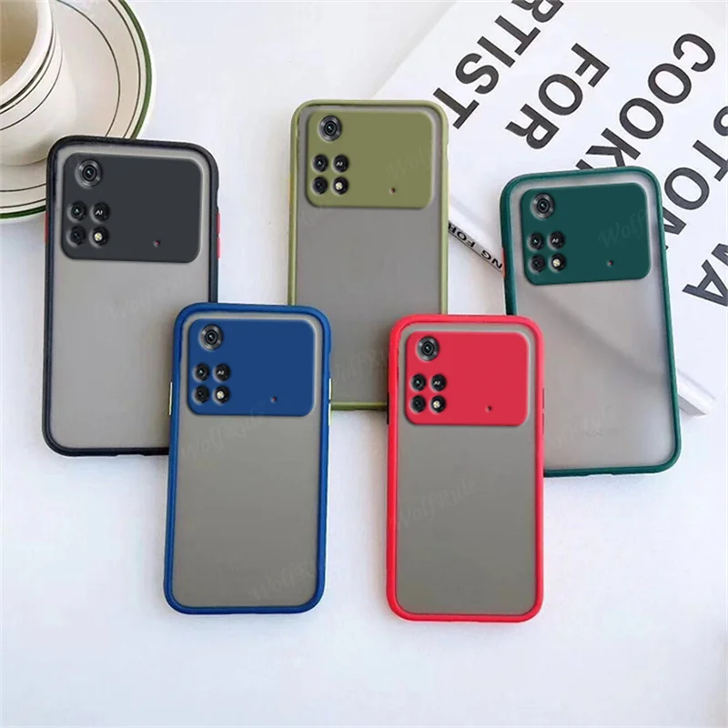 For Xiaomi Poco X4 Pro 5G Case Fundas Poco X4 Pro Capa Matte Translucent Cover For Redmi Note 10 11 10S 11S Poco M4 M3 X3 X4 Pro