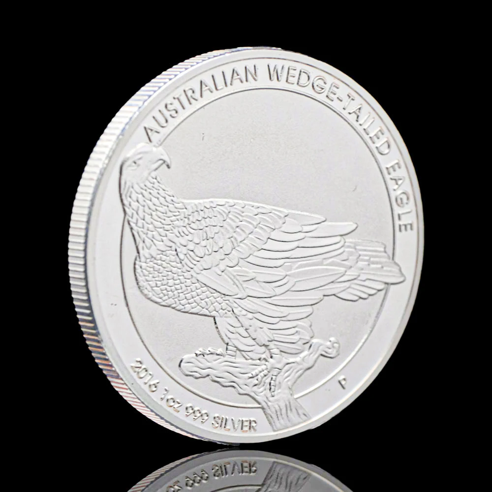 

Silver Plated Australian Wedge Tailed Eagle 2016 1OZ Elizabeth II Queen Australia Souvenirs Coin Medal Collectible Coins