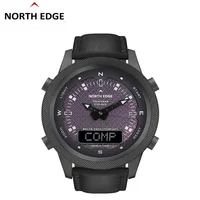 NORTH EDGE Men's Solar Smart Digital Watch Men's Outdoor Sports Full Metal Water Resistant 50M Compass Army Military Style