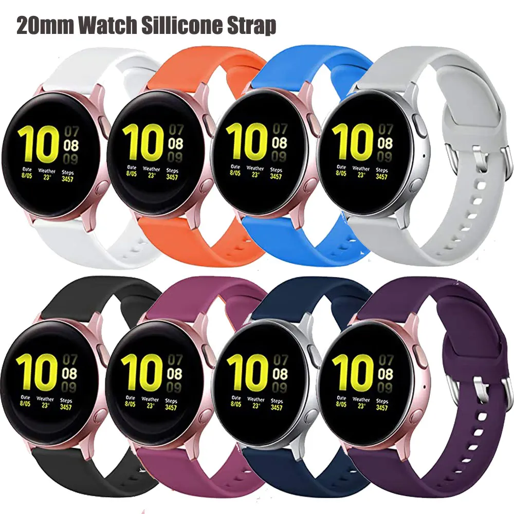Ремешок 20 мм для часов Samsung Galaxy Watch Active 2 44 40 мм/Garmin Vivoactive 3/Garmin Forerunner 245 645 Music Silicone S |