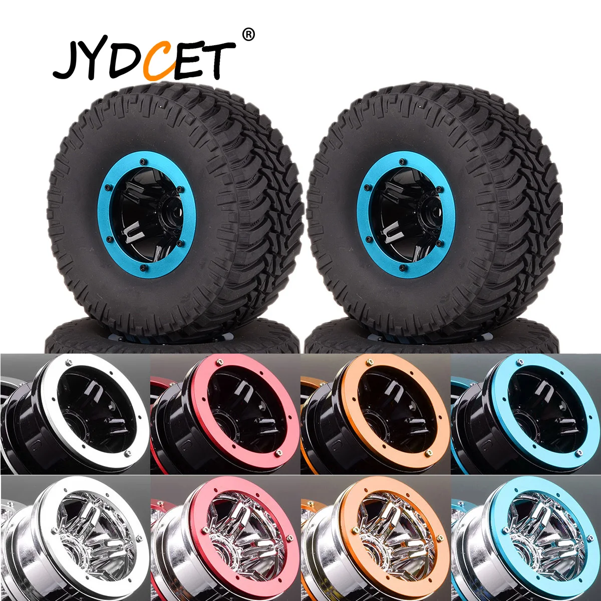 

JYDCET 4Pcs 2.2" Wheel Rims Hub & Super Swamper Rocks 130mm Tyre Tires 6007-3033 For RC 1/10 Rock Crawler RR10 D90 CC01 90025