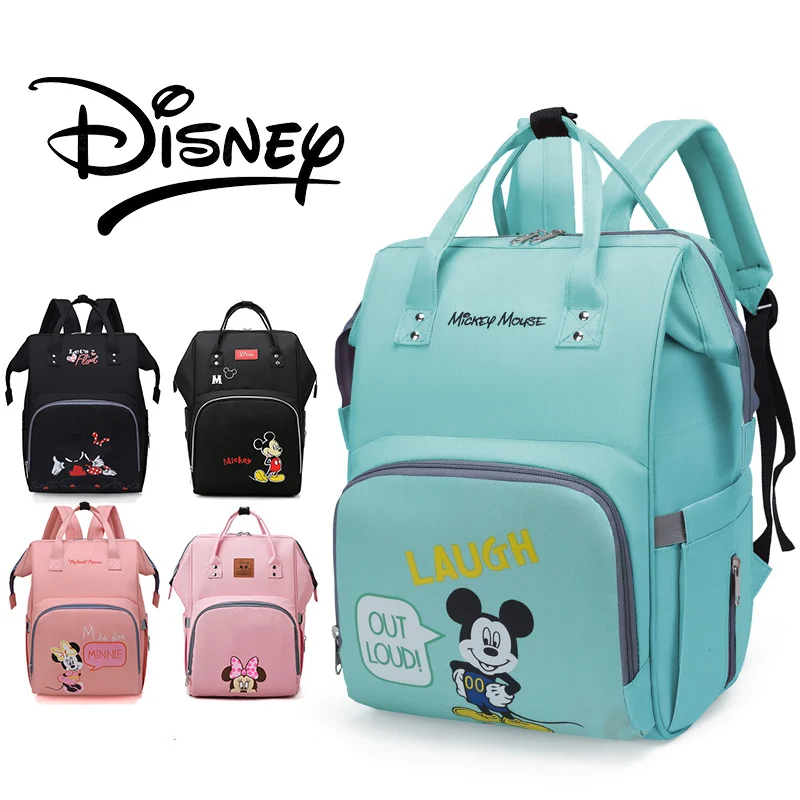

Сумки для подгузников Disney с Микки Маусом для мам, Вместительная дорожная сумка для детской коляски для беременных, водонепроницаемый рюкза...