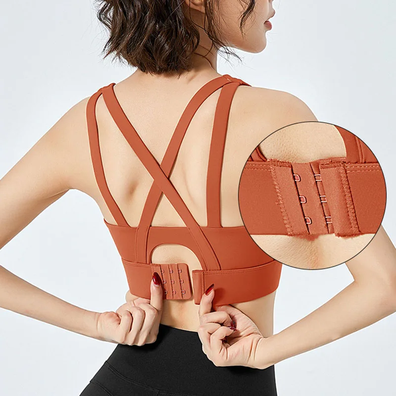 

Bauhinia Shockproof Fitness Running Sports Bras Women Gathered Beauty Back Yoga Vest Woman Sexy Push Up Gym Bralette Underwear