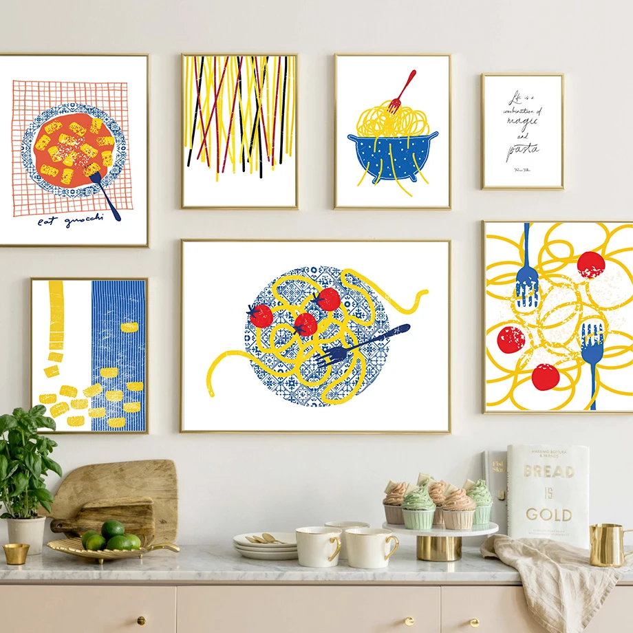 

Colorful Food Tomato Pasta Quotes Wall Art Canvas Painting Nordic Posters And Prints Abstract Wall Pictures For Kitchen Decor