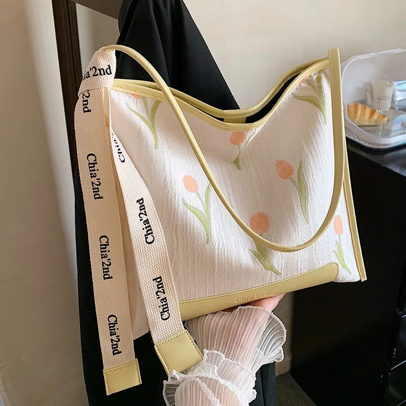 

Fashion New Large Capacity Versatile Casual Shopping Bag Women Crossbody Bags 2022 Trend Summer Simple Printed Shoulder Tote Bag