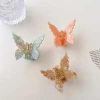 2022 hot selling summer colorful big butterfly hair claw clips acetate hair grasp claw clips for women girls hair accessories