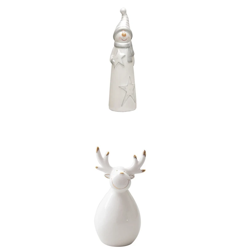 

Nordic Pearlescent Ceramic Christmas Desktop Decoration Doll Home Decoration Gift
