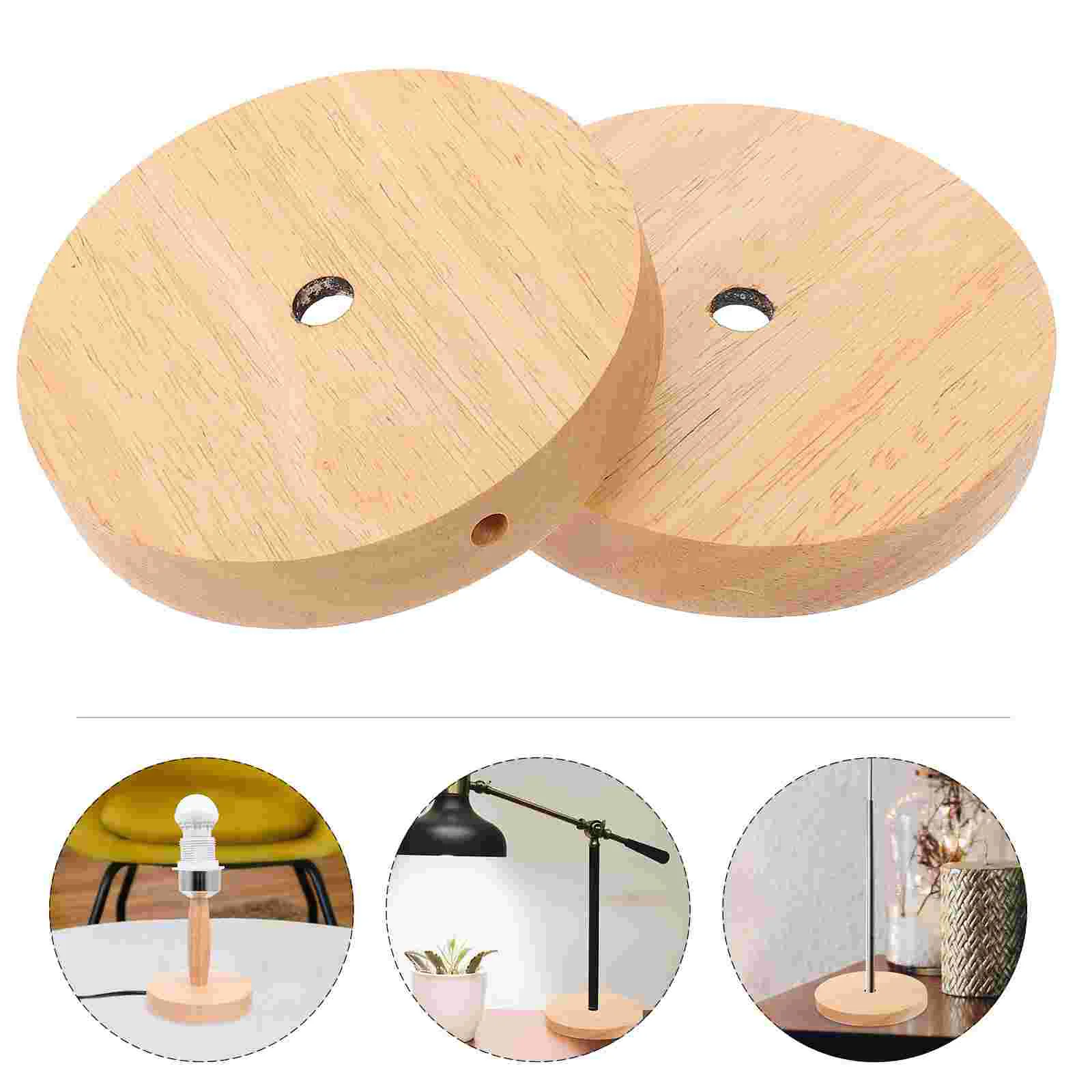 

2pcs Simple Lightweight Reusable Practical Durable Night Light Base Wood Lamp Base